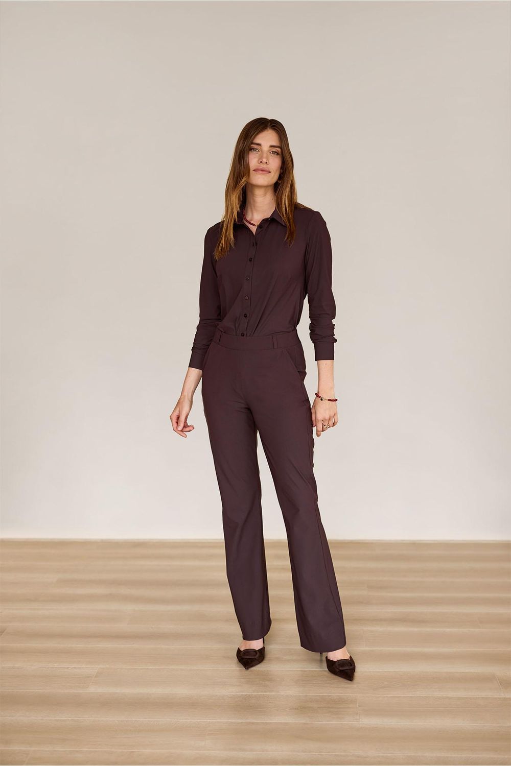 Studio Anneloes Flair bonded trousers Bruin