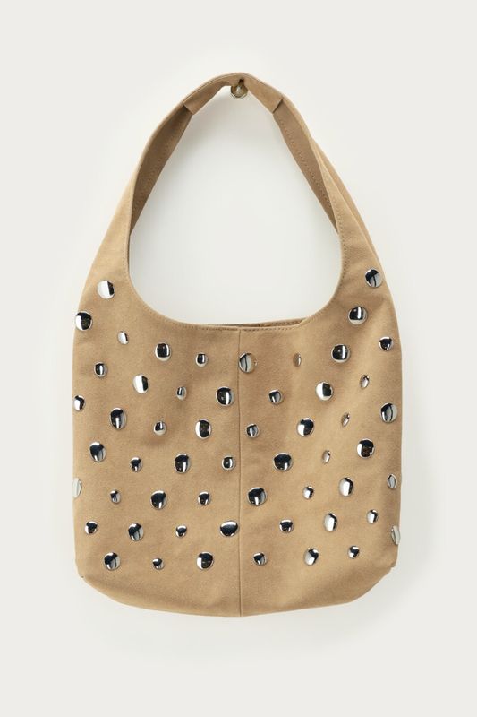 My Jewellery Shoulder bag big studs beige Beige