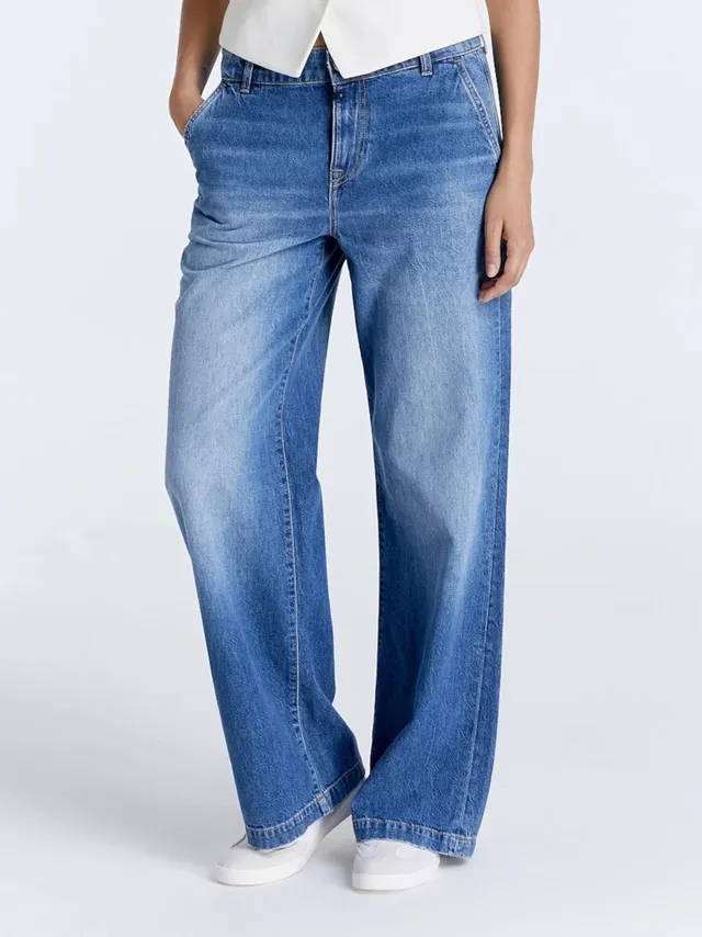 Cup Of Joe Denim Wide leg chino maxine blauw