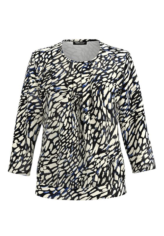 Frank Walder Blusenshirt  3/4 Ärmel Blauw