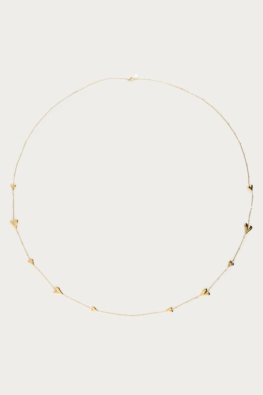 My Jewellery Necklace long dots 10 hearts Goud
