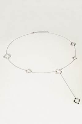 My Jewellery Necklace long clovers Zilver
