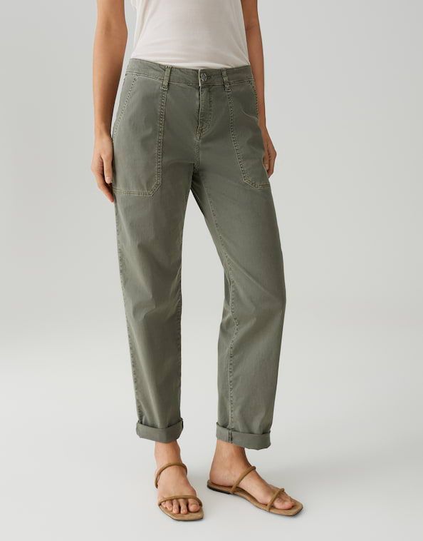 Opus Pants Lisana cool Groen