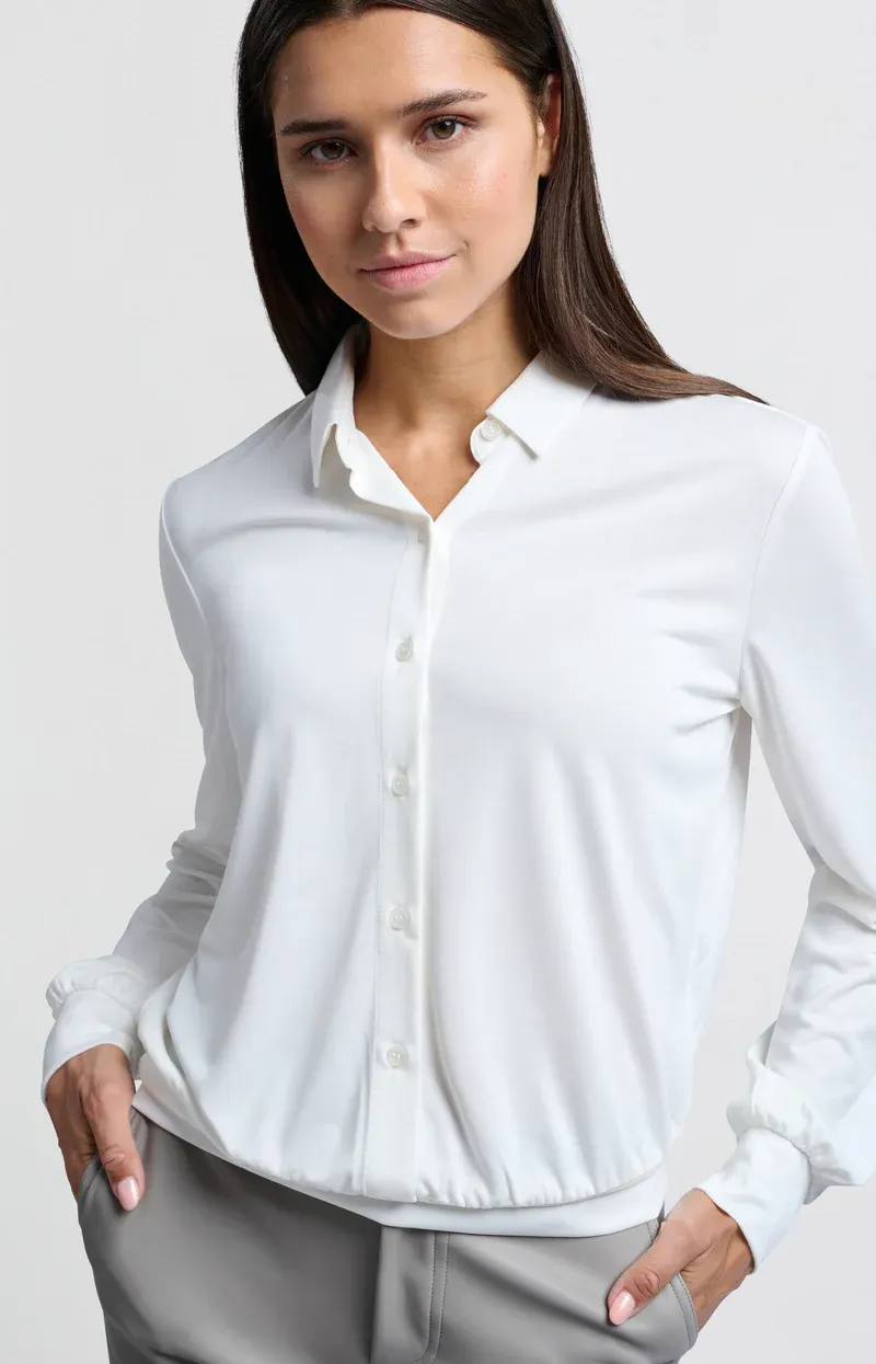 YaYa Jersey blouse top Ecru