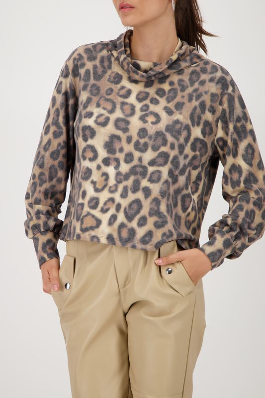 Monari Sweatshirt cinnamon gemustert Beige