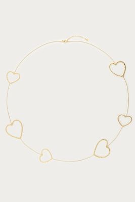 My Jewellery Necklace long open hearts Goud