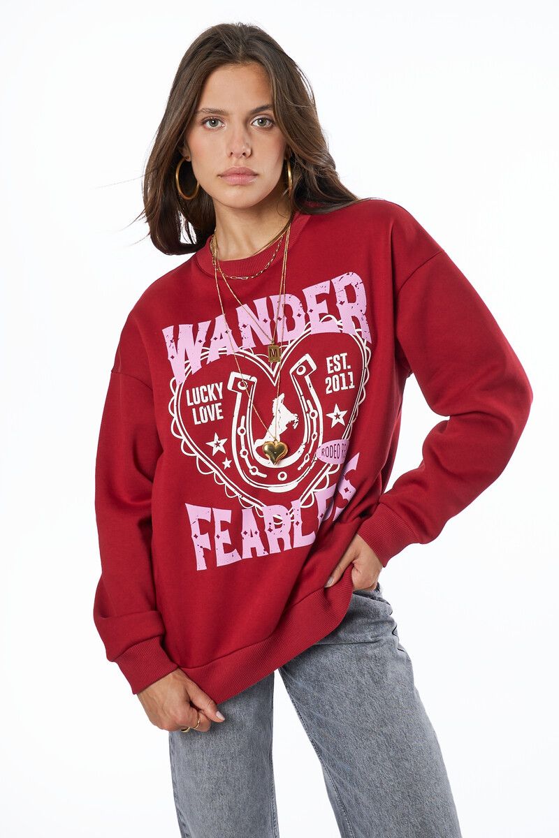 Wander fearless sweater Rood MJ14363