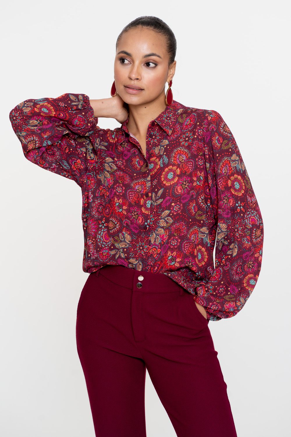 Geisha Blouse print blouse bloem