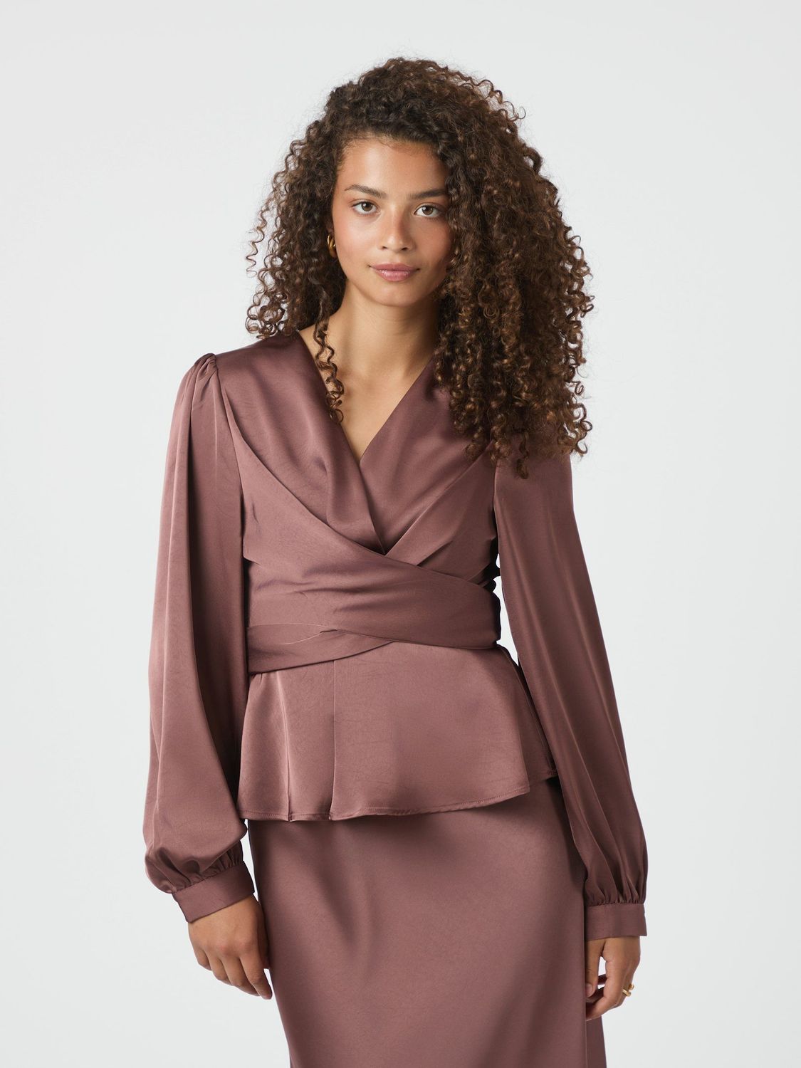 Neo Noir Rista Heavy Sateen Blouse Roze