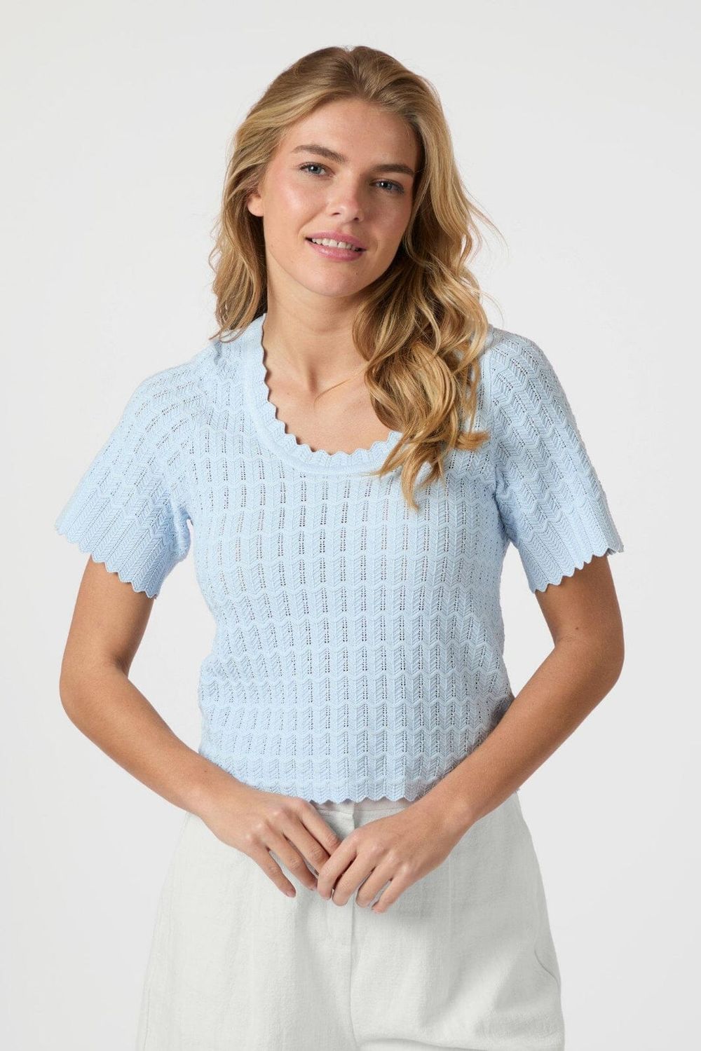 Neo Noir Meiko Solid Knit blouse Blauw