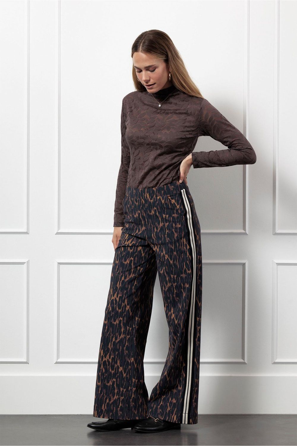 Studio Anneloes Reagan lace top Bruin