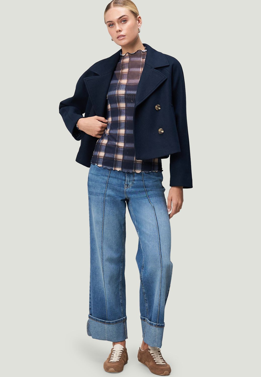 Zero bruin blauw shirt