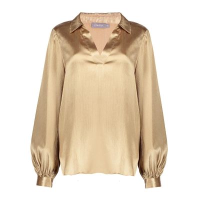 Geisha Satin blouse Beige/goud