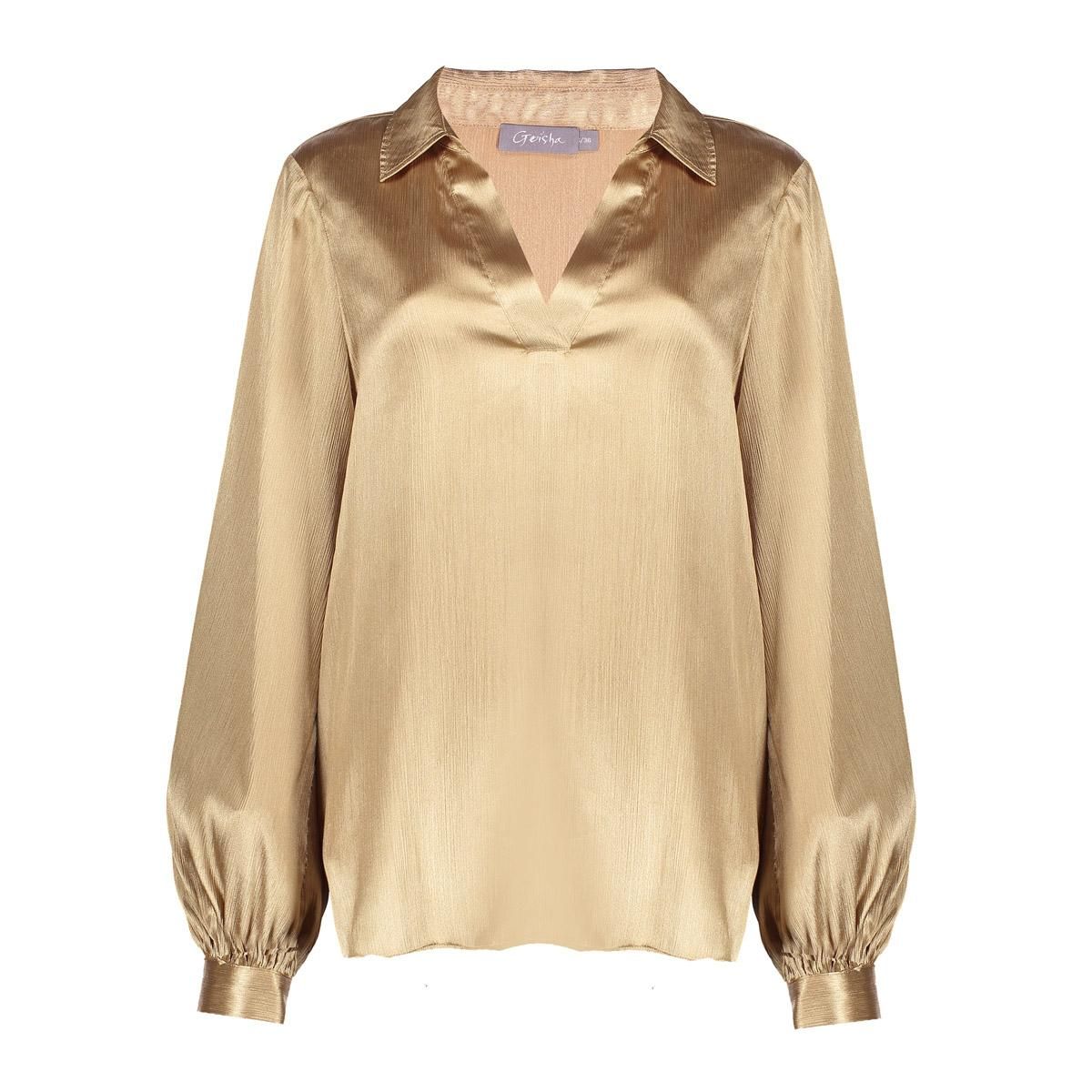 Geisha Satin blouse Beige/goud
