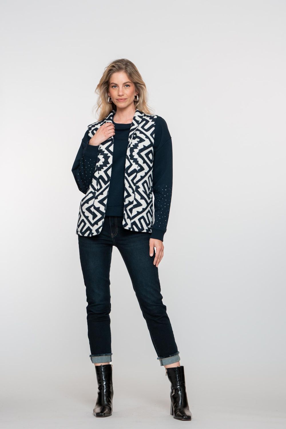 Geisha Jeans met omslag Blauw