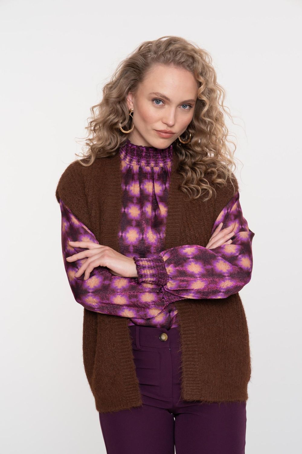Geisha Gilet hairy Bruin