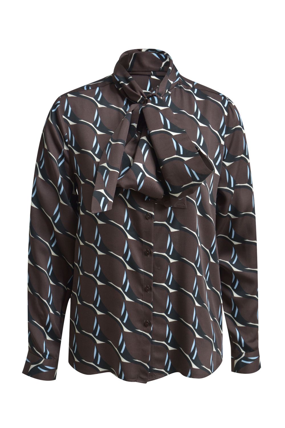 Milano Italy blouse met strik Bruin
