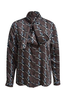 Milano Italy blouse met strik Bruin