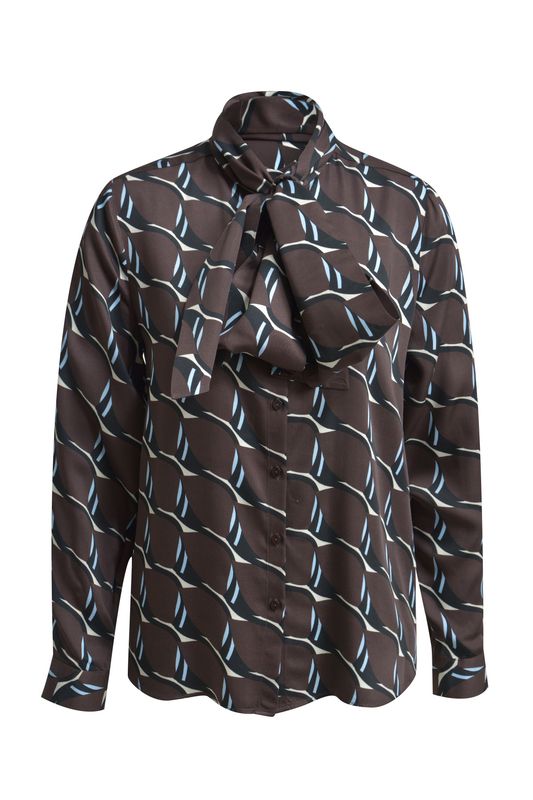 Milano Italy blouse met strik Bruin