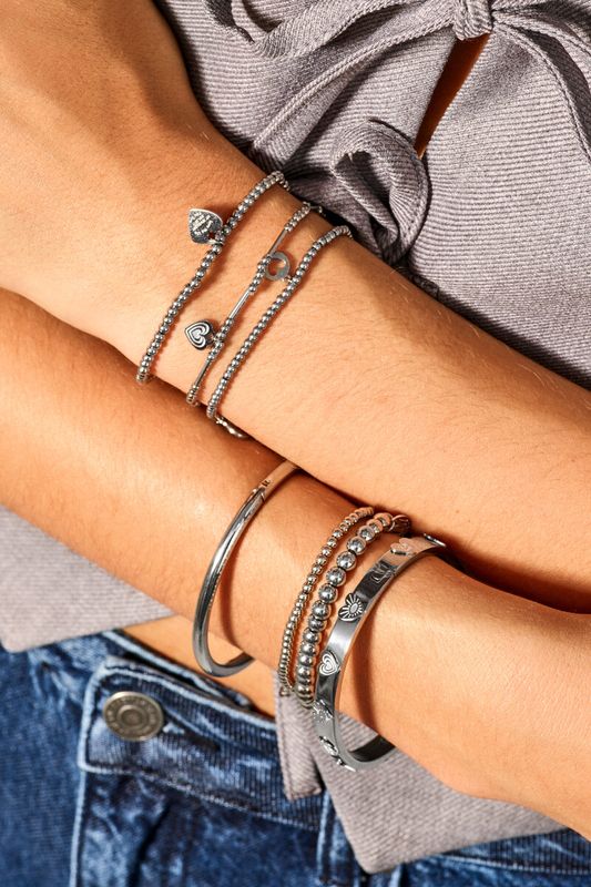 My Jewellery Stretch armband stalen kralen Zilver