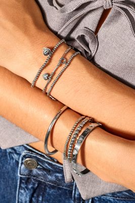 My Jewellery Stretch armband stalen kralen Zilver