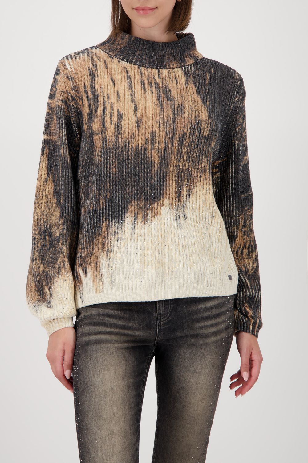 Monari Pullover whisky gemustert Beige