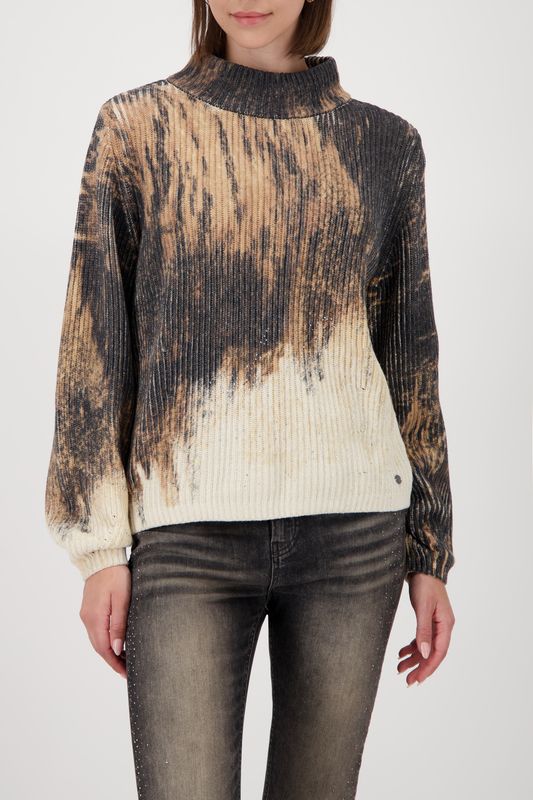 Monari Pullover whisky gemustert Beige