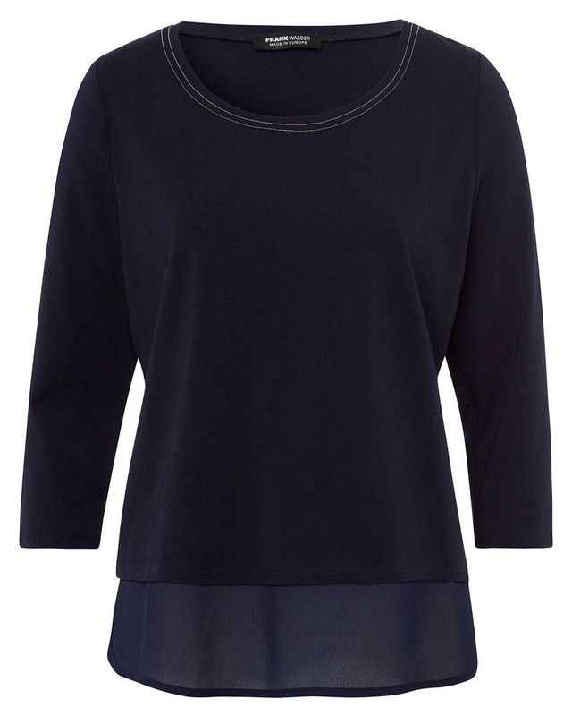 Frank Walder Shirt 3/4 mouw Blauw