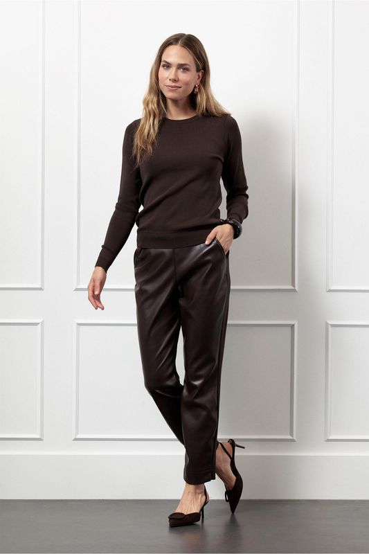 Studio Anneloes Anne bruine fake leather broek