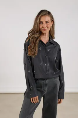 Nukus Newport grijze blouse