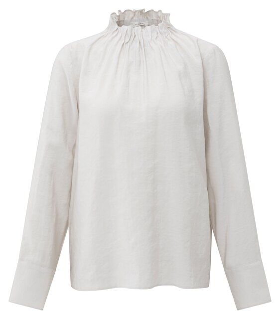 YaYa Hoge hals top met strikkoorden Wit