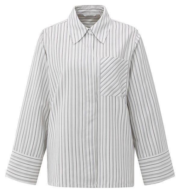YaYa Gestreepte oversized blouse Wit