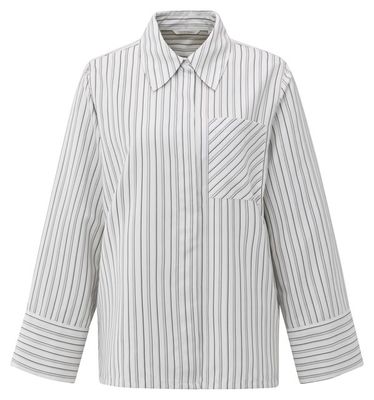 YaYa Gestreepte oversized blouse Wit