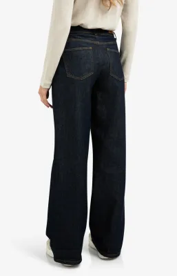 YAYA Loose fit denim met omslag Blauw