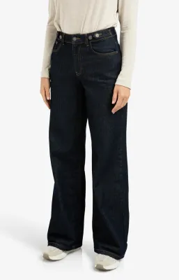 YaYa Loose fit denim met omslag Blauw
