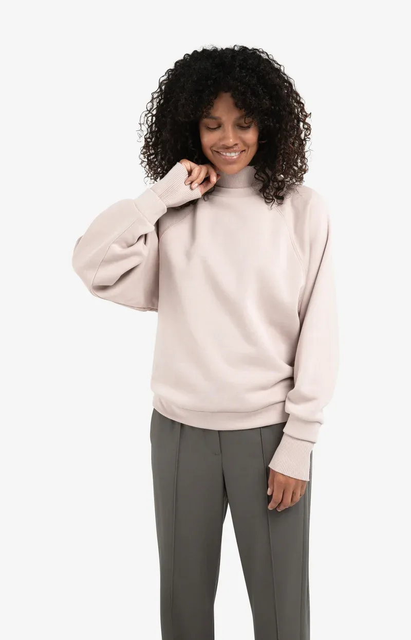 YAYA Sweater met extra ribmouwen Roze