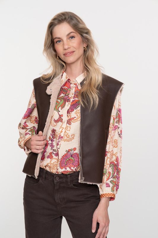 Geisha Gilet im lammy + zip Bruin