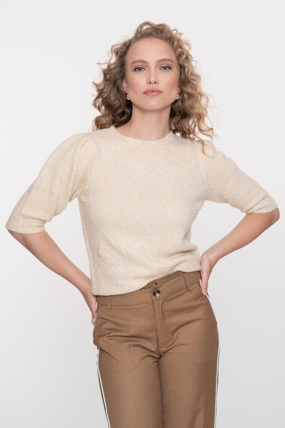 Geisha Pullover lurex Ecru