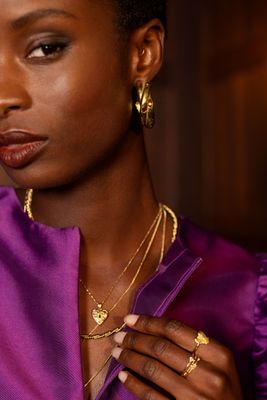 My Jewellery Earring double hoop strass colour Goud