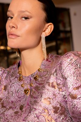 My Jewellery Earring rounded strass strings Goud