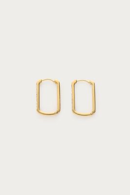 My Jewellery Earrings square strass hoop midi Goud