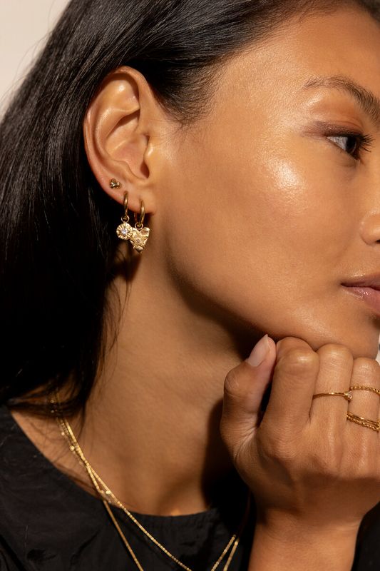 My Jewellery Earring mini hoop round strass Goud