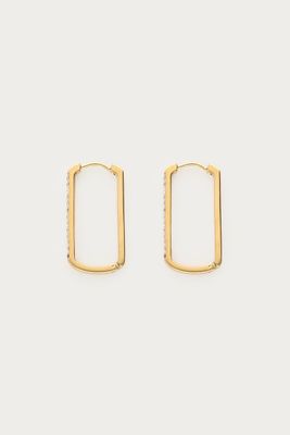My Jewellery Earrings square strass hoop big Goud