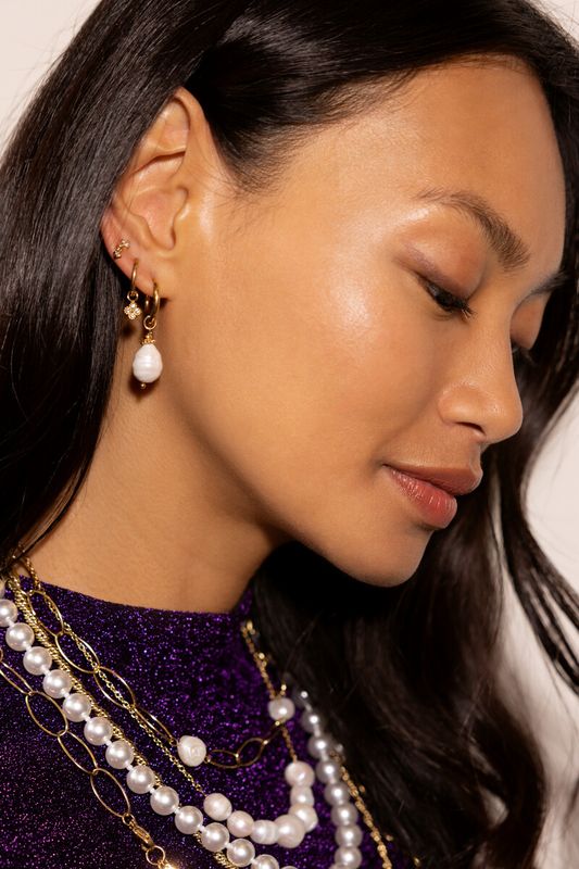 My Jewellery Earring hoop pearl Goud