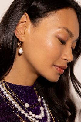 My Jewellery Earring mini hoop strass sun Goud