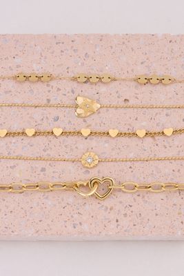 My Jewellery Bracelet chain 2 hearts Goud