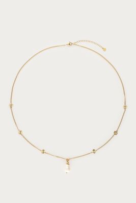 My Jewellery Necklace long pearl hearts Goud