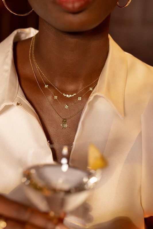 My Jewellery Necklace fine strass Goud