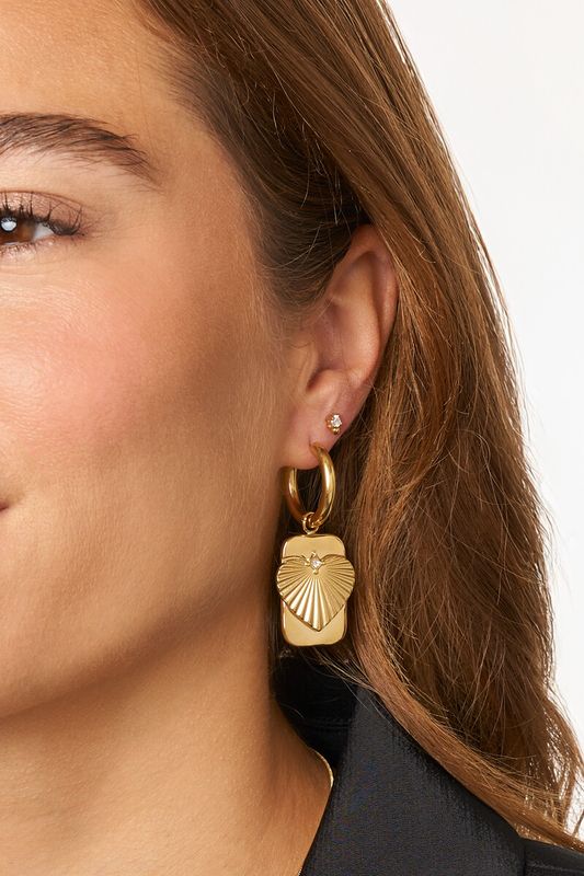 My Jewellery Earring hoops square heart Goud