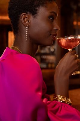 My Jewellery Earring string diagonal square stra Goud MJ14714